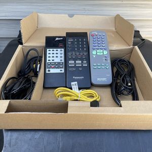 Lot of 3 Various Mixed Models Zenith Sharp VCR/TV/DVD Remote Controls + Cords